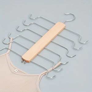 Space-saving 6-layer Wooden Metal Hanger-multi-layer Organizer, Suitable for Vest, Bra and Wardrobe Essentials