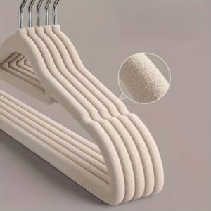 10pcs Non-Slip Velvet Hangers - Premium Plastic Hangers with Polished Surface, Space Saving, Slim, Heavy Duty, 360 Degree Swivel Hook, Wet And Dry Use, Home Closet Organizer