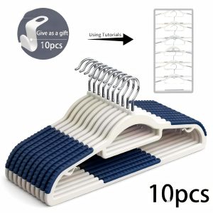 30pcs/ 20pcs/ 10pcs Anti-slip Non-slip Plastic Clothes Hangers. Household Wardrobe Storage Clothes Hangers. Anti-slip And Anti-deformation Clothes Hangers. Good Helper for Clothing Storage. Dual-purpose Wardrobe Storage And Clothes Drying