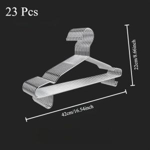23pcs metal thickened clothes hangers with hooks, clothes, jeans and underwear are changed and washed for home drying clothes hangers, and thickened clothes hangers are used. Balcony drying, wardrobe clothes storage, school season promotion
